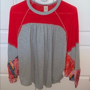 FREE PEOPLE MULTI COLORED FLOWY TOP
